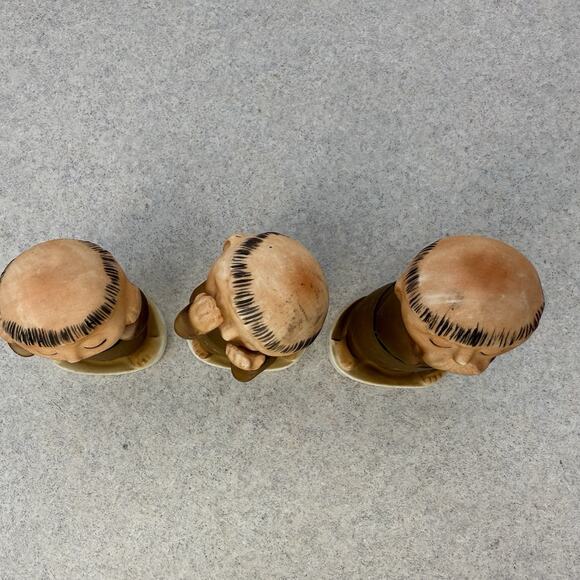 Vintage Set of 3 NORCREST Friars Munks No Evil - See Hear‎ Speak F579 Japan - Picture 5 of 9
